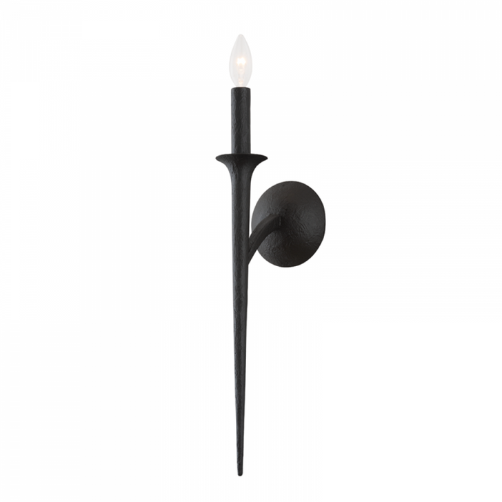 Luca Wall Sconce, 1-Light, Black Iron, 20.25"H (B1071-BI UAW6)