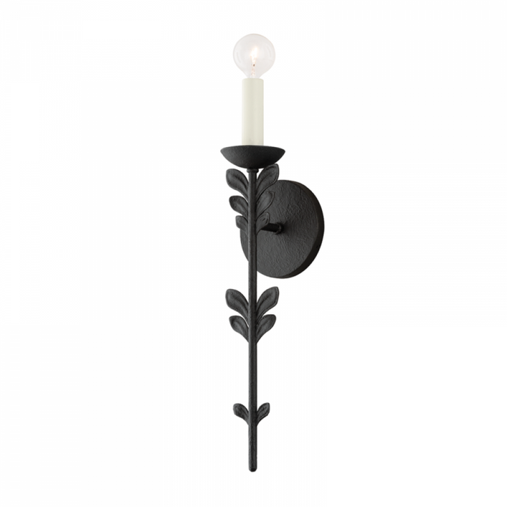 Florian Wall Sconce, 1-Light, Black Iron, 19.5"H (B4411-BI UCRV)