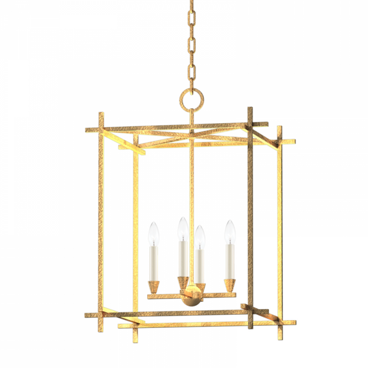 Huck Outdoor Lantern, 4-Light, Vintage Gold Leaf, 29.75"H (F1097-VGL UCT3)