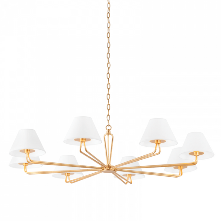 Ozias Chandelier, 8-Light, Vintage Gold Leaf, 50"W (F2550-VGL UCTF)