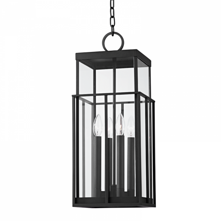 Longport Outdoor Lantern, 4-Light, Texture Black, 23.75"H (F6480-TBK UAV8)