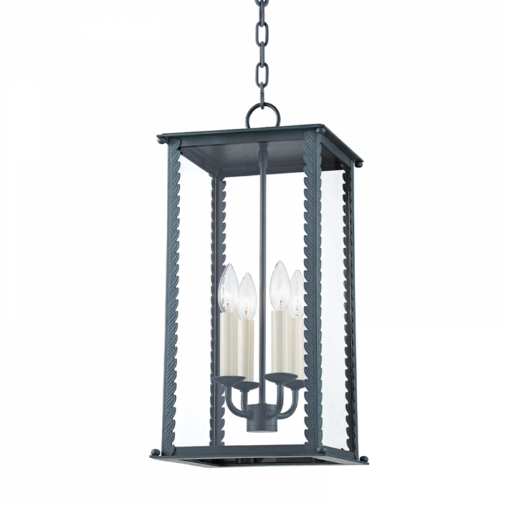 Zuma Outdoor Lantern, 4-Light, Verdigris Gray, 21.25"H (F6710-VER UAVA)