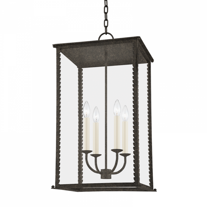 Zuma Outdoor Lantern, 4-Light, French Iron, 27"H (F6715-FRN UAVC)