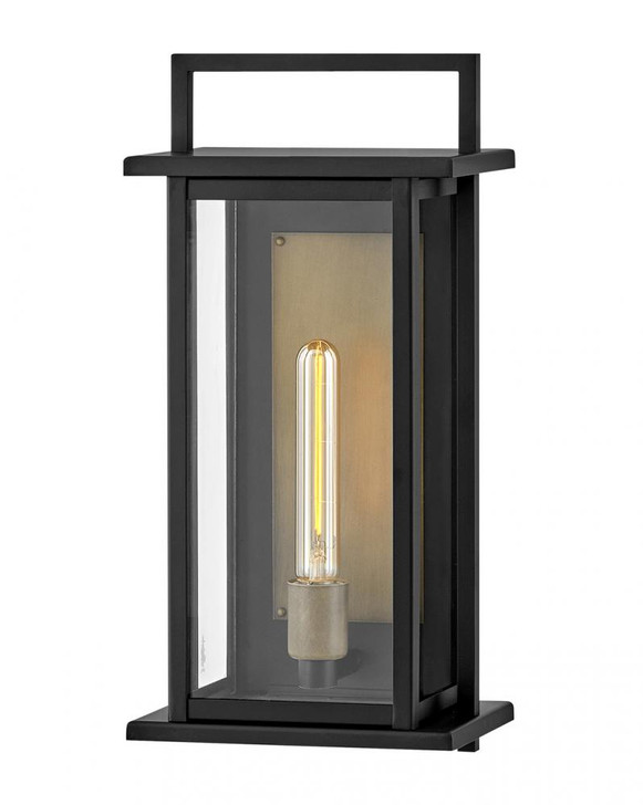 Langston Medium Wall Mount Lantern, 1-Light, Aluminum, 8.75"W (24024BK 9U67C)