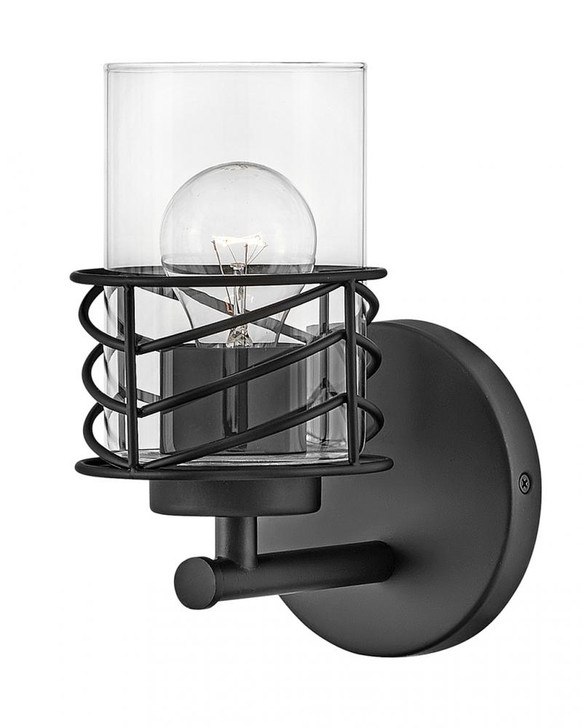 Della Bath Vanity Light, 1-Light, Black, 5.5"W (50260BK 9U76C)