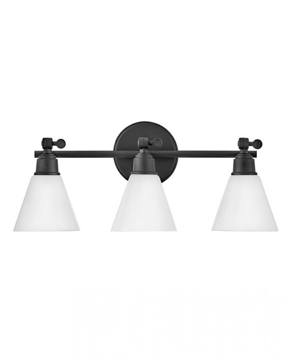 Arti Bath Vanity Light, 3-Light, Black, 24"W (51183BK 9U77H)