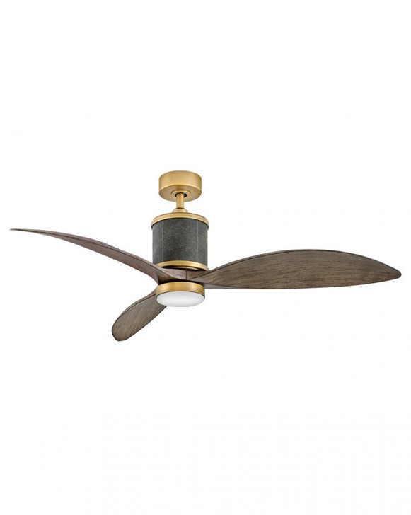 Merrick Ceiling Fan, 3-Blade, 1-Light, LED, Heritage Brass, Driftwood Blades, Etched Opal Glass, 60"W (900360FHB-LDD 9U783)