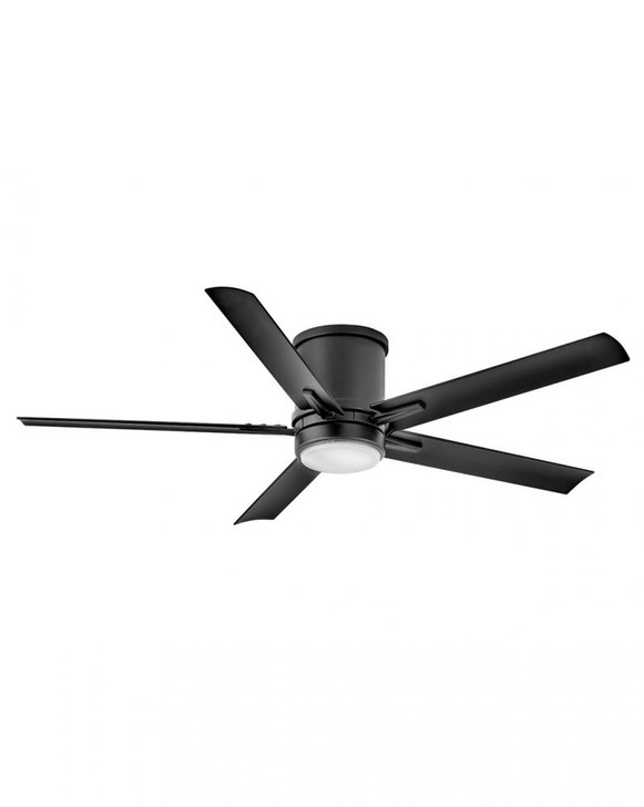 Vail Flush Ceiling Fan, 5-Blade, 1-Light, LED, Matte Black, Matte Black Blades, 52"W (902552FMB-LWD 9U78Q)