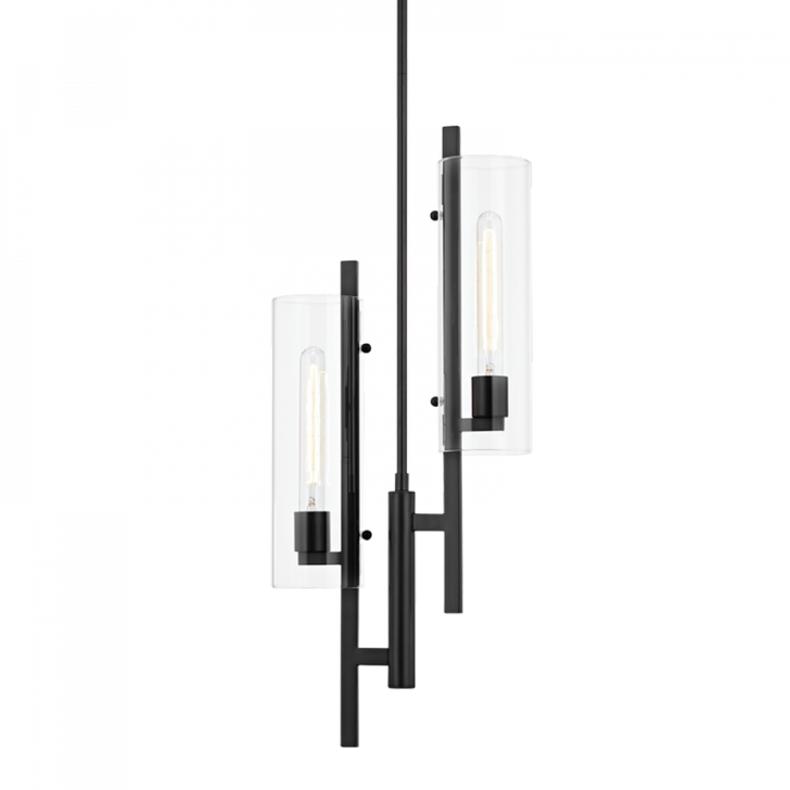 Ariel Pendant, 2-Light, LED, Soft Black, 11.75"W (H326702-SBK 608UJAK)