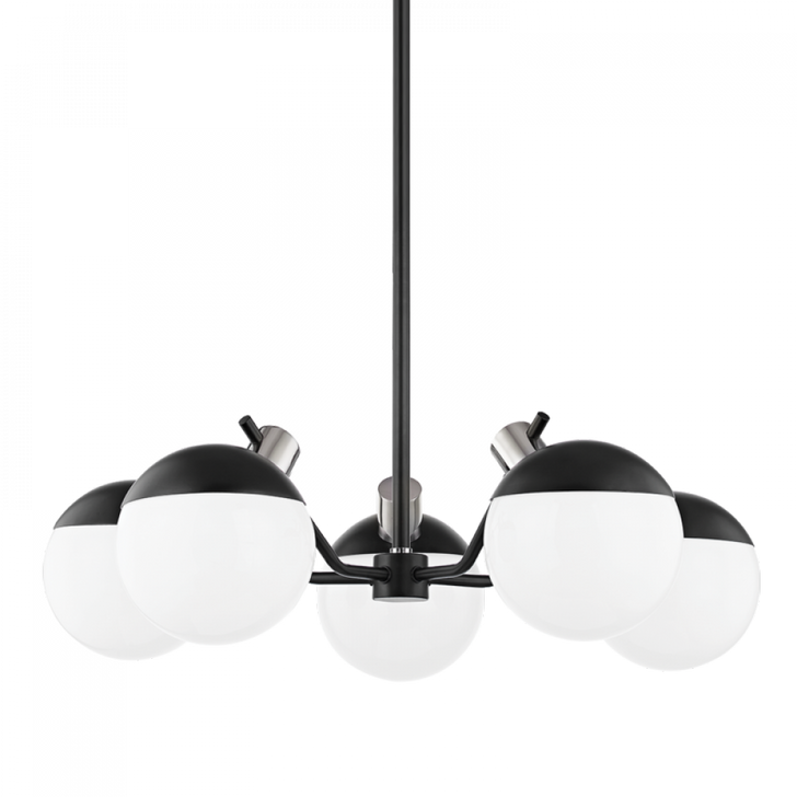 Miranda Chandelier, 5-Light, LED, Polished Nickel/Soft Black, 28"W (H573805-PN/SBK 608UKA9)