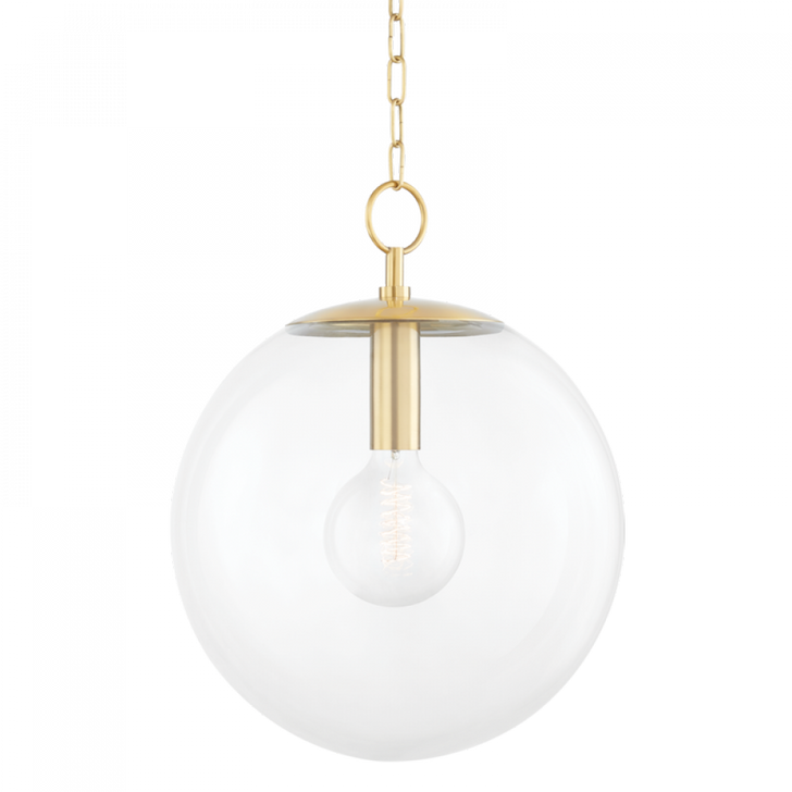 Juliana Large Pendant, 1-Light, Aged Brass, 15.75"W (H609701L-AGB 608UHE0)