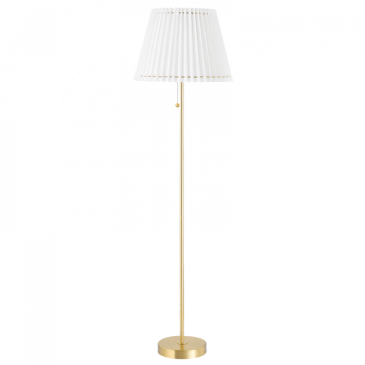 Demi Floor Lamp, 1-Light, LED, Aged Brass, 62"H (HL476401-AGB 608UHEA)