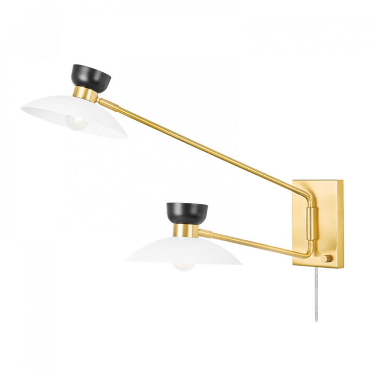 Whitley Wall Sconce, 2-Light, Aged Brass, 19.75"H (HL481202-AGB 608UHED)