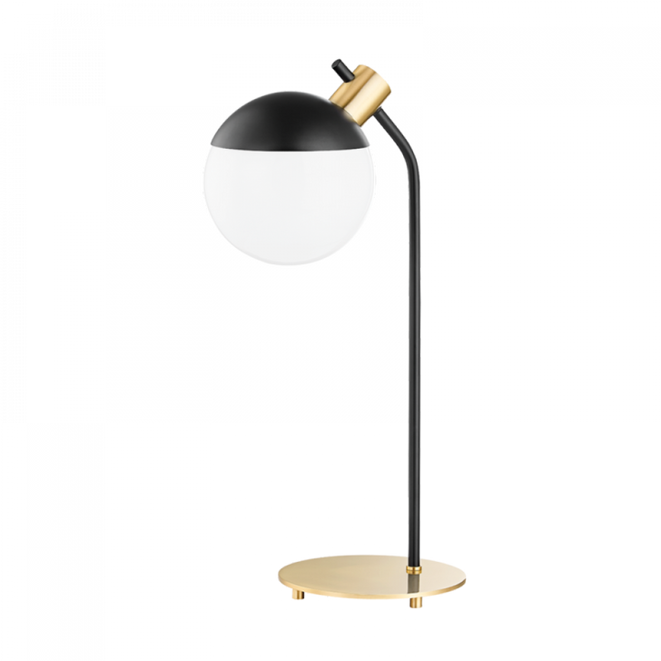 Miranda Table Lamp, 1-Light, LED, Aged Brass/Soft Black, 21.25"H (HL573201-AGB/SBK 608UKAN)