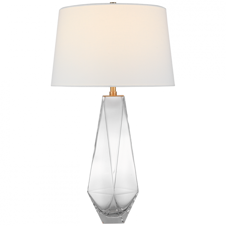 Gemma Medium Table Lamp, 1-Light, Clear Glass, Linen Shade, 29"H (CHA 8438CG-L CX146)