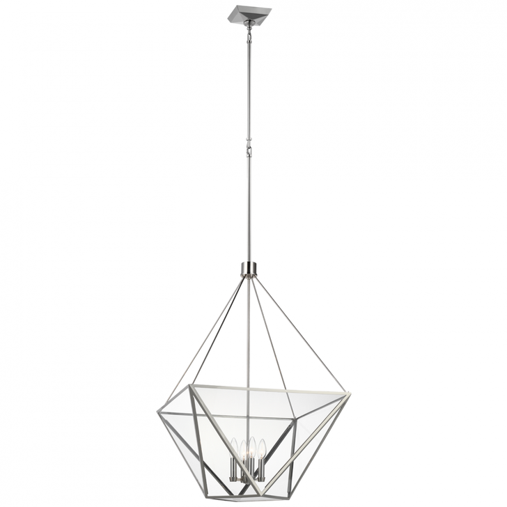 Lorino Large Lantern, 4-Light, Polished Nickel, Over All Height 70.75" (JN 5240PN-CG CX23C)