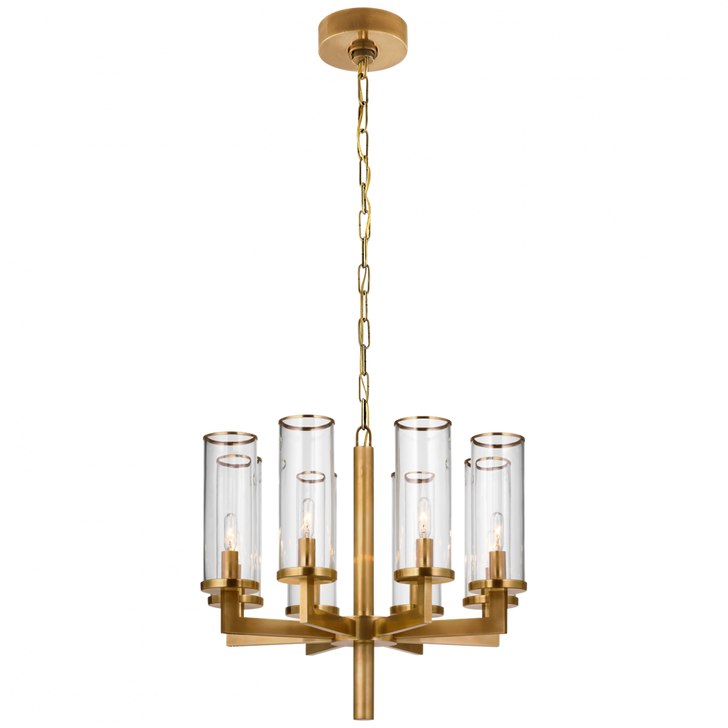 Liaison Single Tier Chandelier, 8-Light, Antique-Burnished Brass, 20.5"W (KW 5200AB-CG CX334)