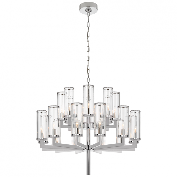 Liaison Double Tier Chandelier, 20-Light, Polished Nickel, 34"W (KW 5201PN-CG CX23K)