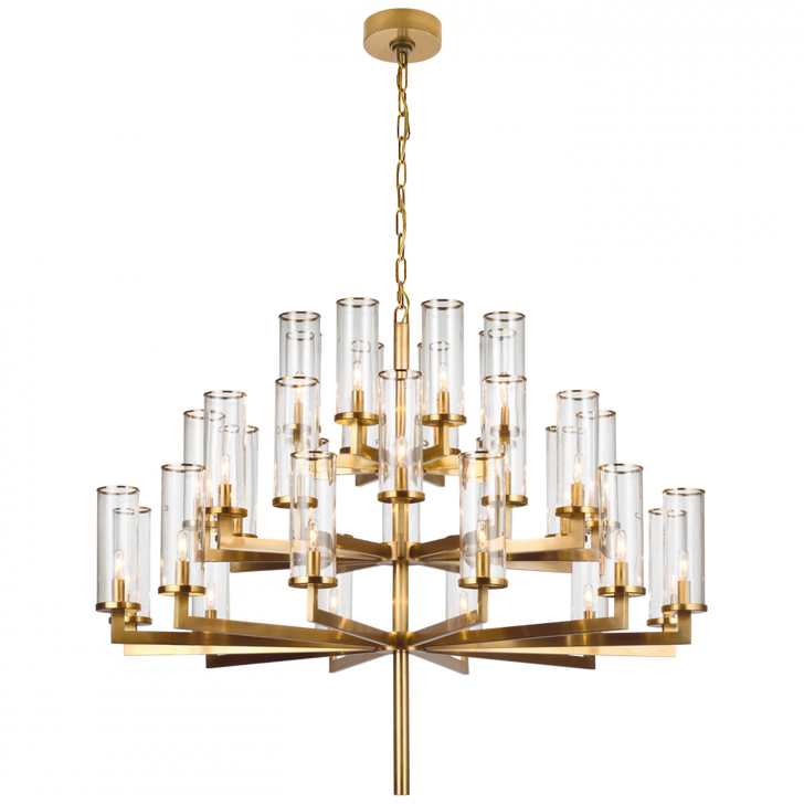 Liaison Triple Tier Chandelier, 32-Light, Antique-Burnished Brass, 47.5"W (KW 5202AB-CG CX414)