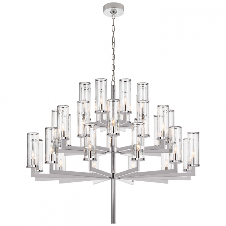 Liaison Triple Tier Chandelier, 32-Light, Polished Nickel, 47.5"W (KW 5202PN-CG CX23L)