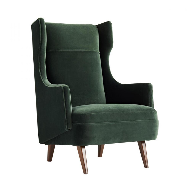 Budelli Wing Chair, Forest Velvet, 41"H (8149 3MTHY)