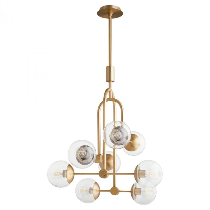 Drea Pendant, 8-Light, Aged Brass, Iron, Glass, 28.5"W (11387 MGV2H)