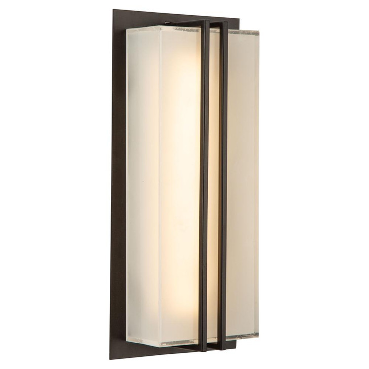 Sausalito Outdoor Wall Light, LED, Black, Frosted Shade, 11.81"H (AC9190BK 340431KY)