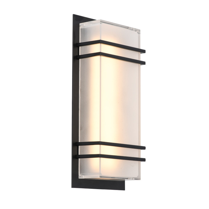 Sausalito Outdoor Wall Light, LED, Black, Frosted Shade, 11.81"H (AC9191BK 340431KZ)