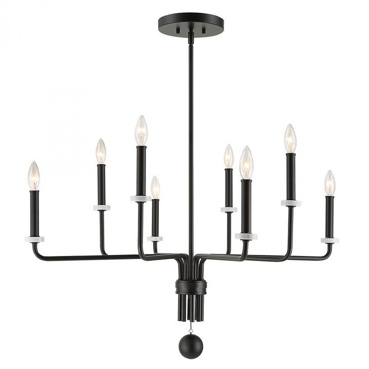 Ebony Elegance Chandelier, 8-Light, Matte Black, 34"W (21353 A6FP2)