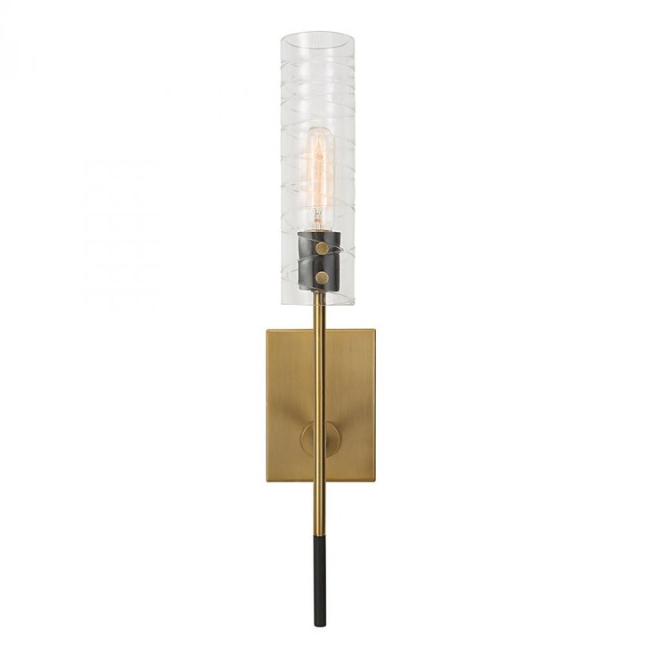 Telesto Wall Sconce, 1-Light, Antique Brass, Clear Glass, 22"H (22553 A6GKJ)