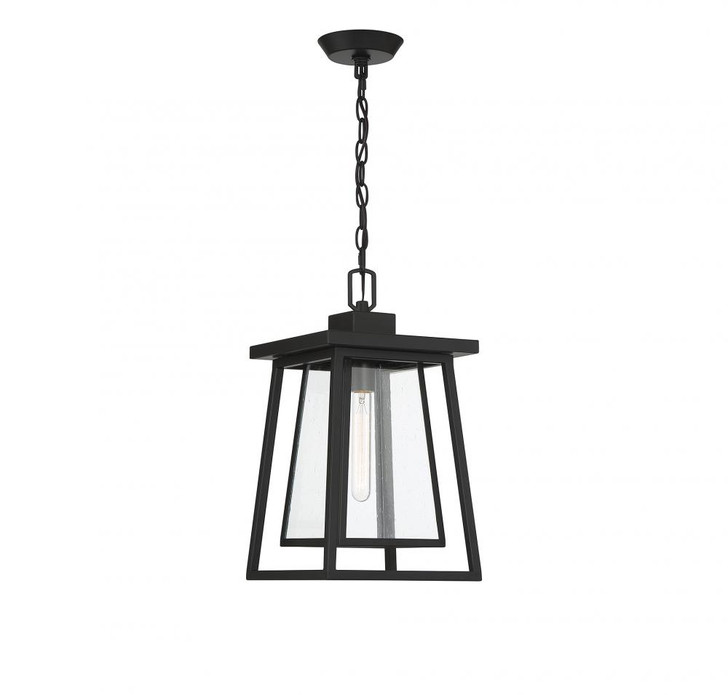 Denver Outdoor Hanging Lantern, 1-Light, Matte Black, Glass Shade, 16.13"H (5-2025-BK AHXVX)