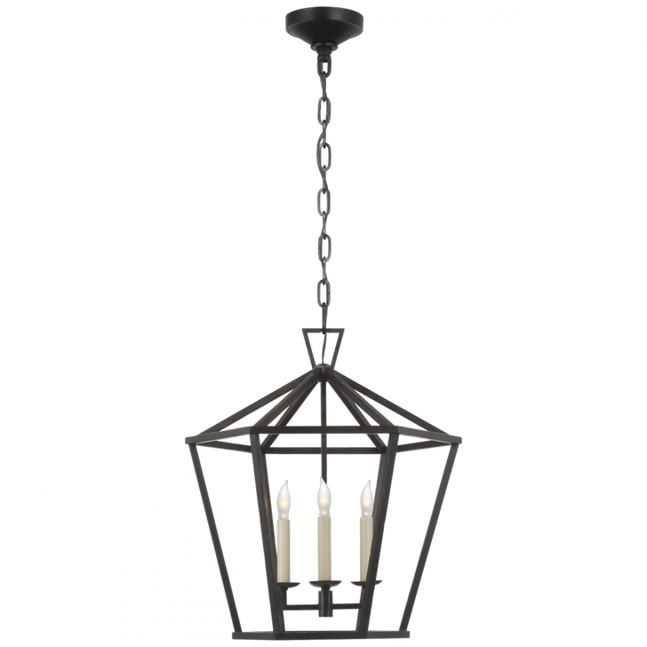 Darlana Medium Hexagonal Lantern, 4-Light, Aged Iron, 21.25"H (CHC 5227AI CWY60)