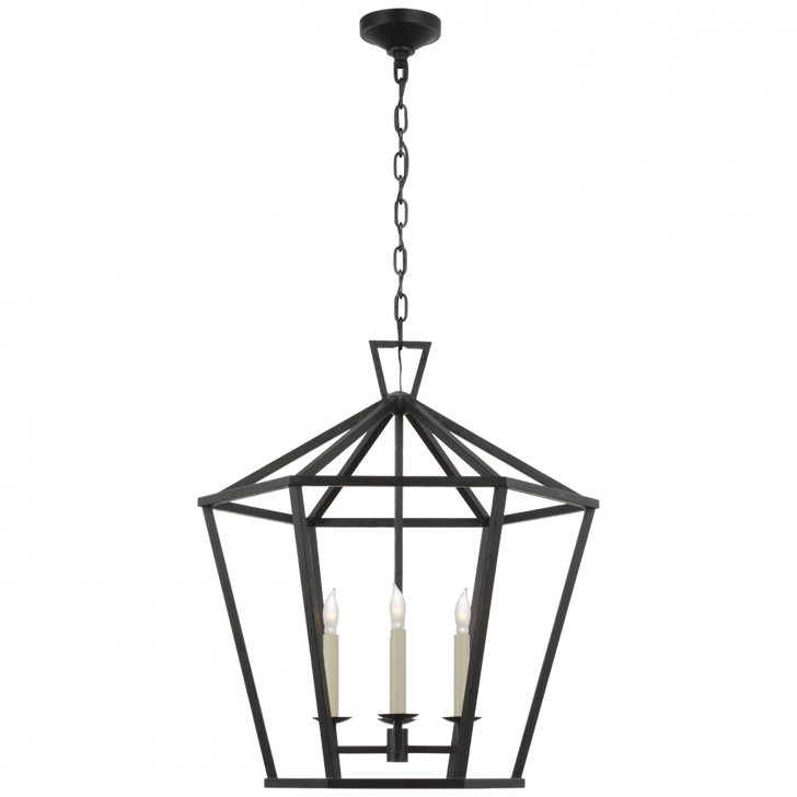 Darlana Large Hexagonal Lantern, 4-Light, Aged Iron, 29"H (CHC 5228AI CWZ60)