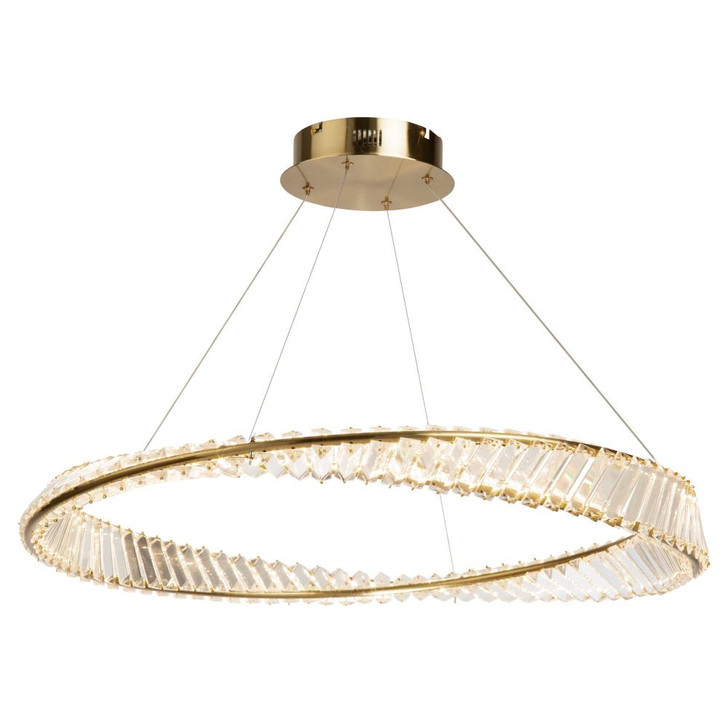 Stella Pendant, LED, Brushed Brass, Clear Shade, 31.5"W (AC6721BB 340431K8)