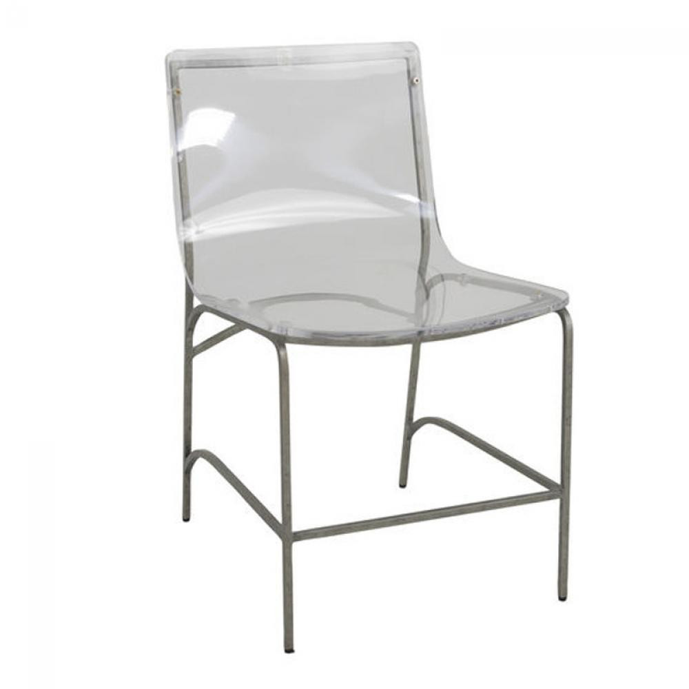 Penelope Dining Chair, Clear, Antique Silver, 31"H (SCH-151690 8021V95)