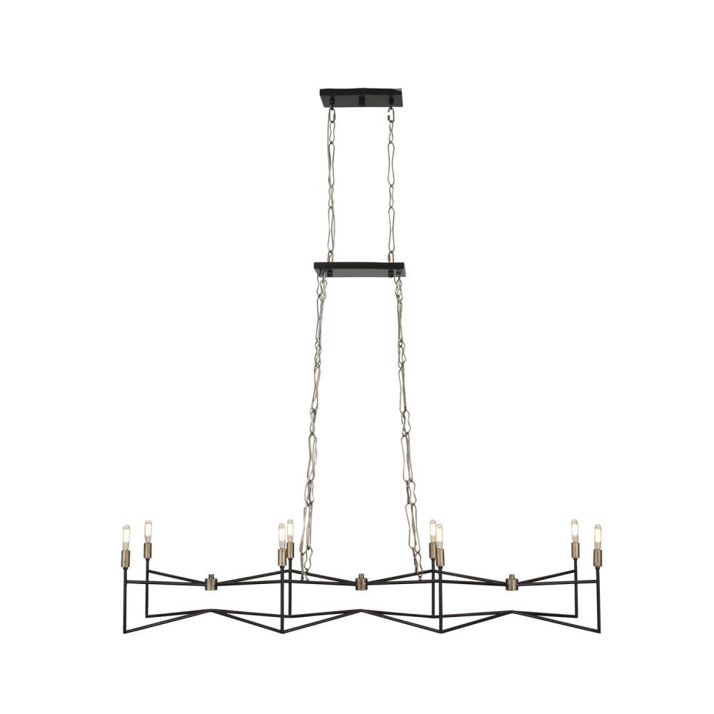 Bodie Linear Chandelier, 8-Light, Havana Gold/Carbon, 54.5"W (314N08HGCB 19THU)