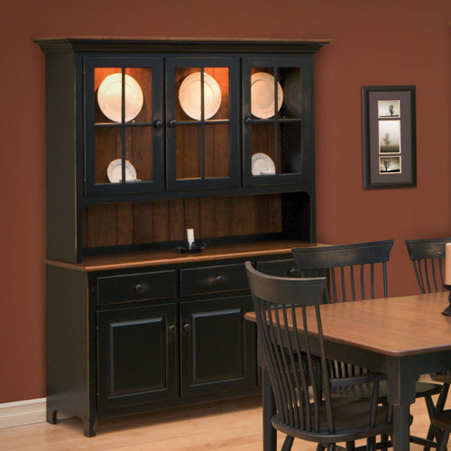 Amish Plymouth Solid Wood 3-Door Hutch — product view 2