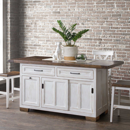 Amish Hudson Large Kitchen Island with Sliding Doors — product view