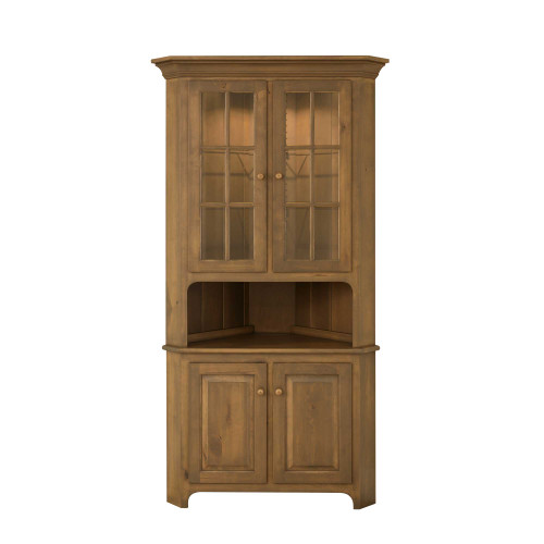 Plymouth Amish Solid Wood China Corner Hutch — product view 2