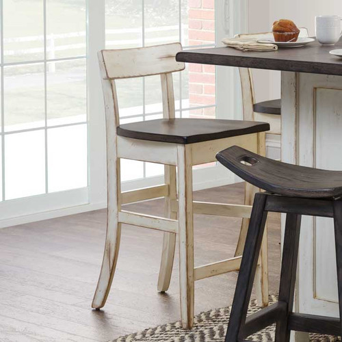 Amish Eddison 24" Counter Height Low Back Bar Chair - Quick Ship — product view
