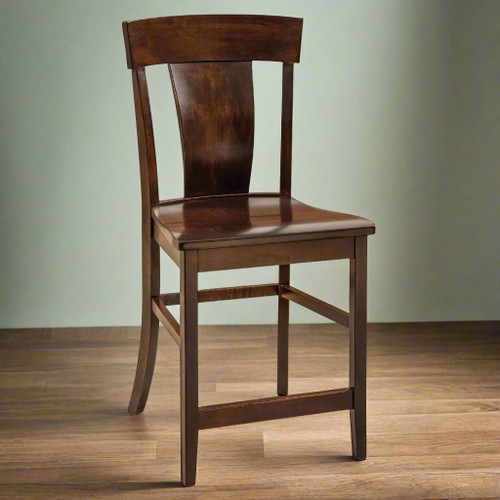 Baldwin Amish Solid Wood Lumbar Back Bar Chair — product view