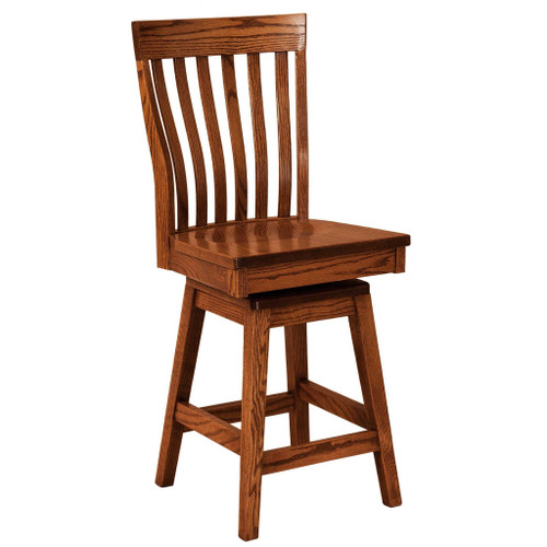 Amish Theodore Lumbar Wood Swivel Bar Stool — product view 2