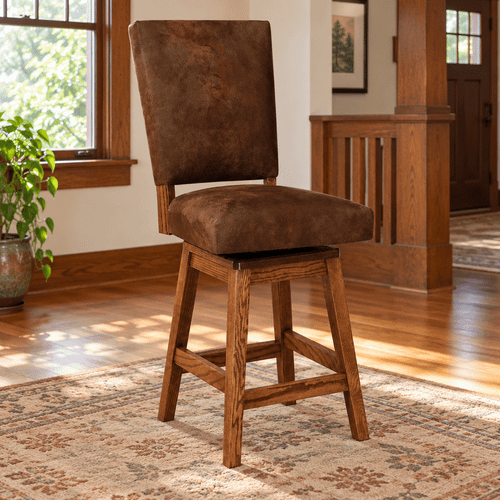 Amish Warner Cushion Swivel Bar Stool — product view
