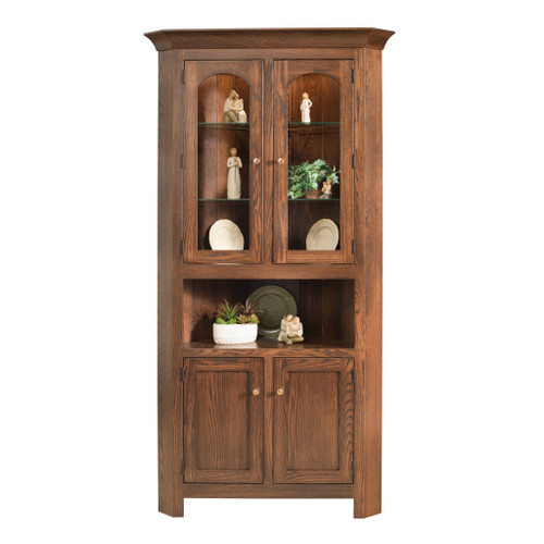 Georgetown Amish Solid Wood China Corner Hutch — product view 2