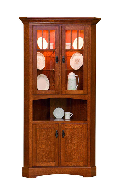 Amish Mission Corner China Corner Hutch — product view 2