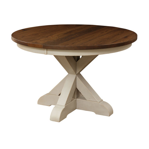 Hudson Round Expandable Amish Solid Wood Pedestal Table — product view 2