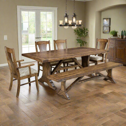 Westin Amish Solid Wood Trestle Dining Table — product view