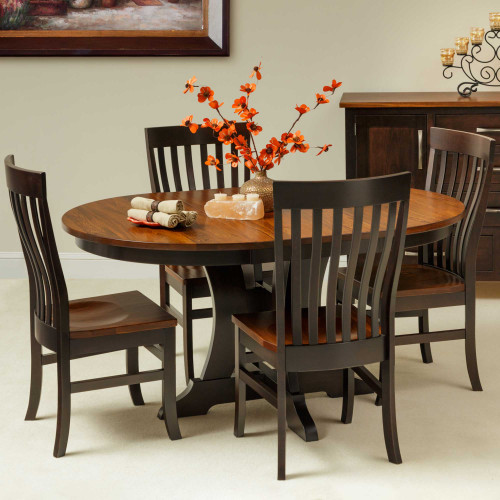 Amish Douglas Round Expandable Pedestal Dining Table — product view