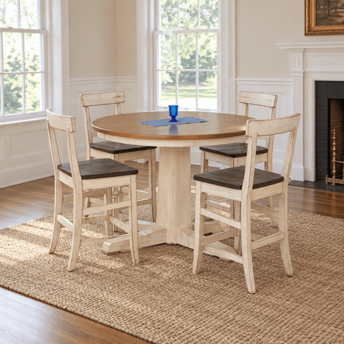 Amish La Croix Round Expandable Counter Height Table — product view
