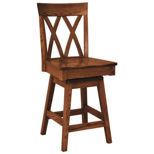 Amish Herrington Double X Back Swivel Bar Stool — product view